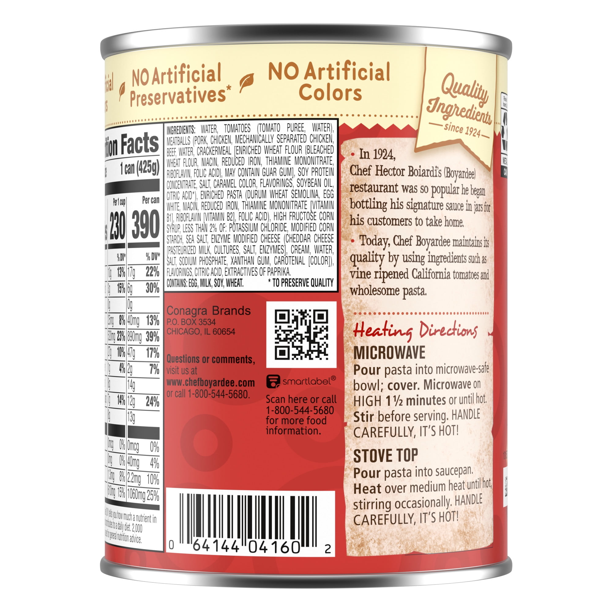 (4 pack) Chef Boyardee Mini Spaghetti Rings and Meatballs in Tomato Sauce, Ready-to-Eat Meal, 15 oz. Can