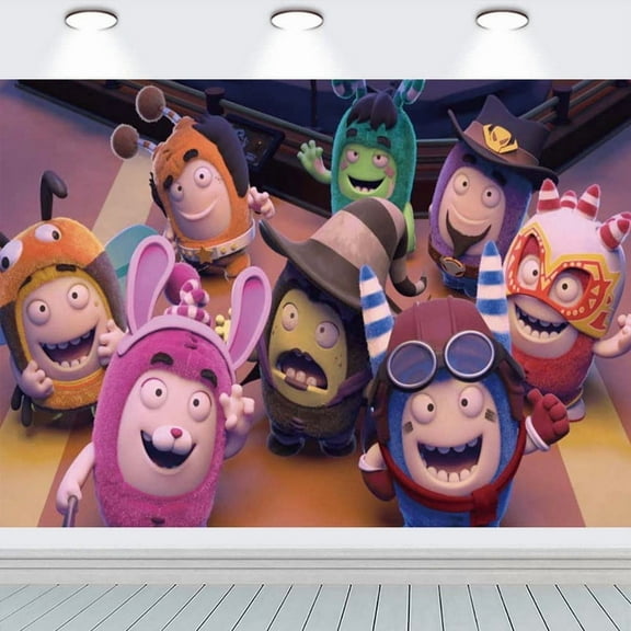 Oddbods Birthday Party Supplies Banner Backdrop Background Taspestry Poster Wall Decor