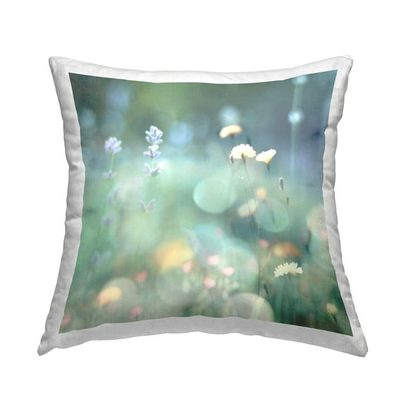 Stupell Industries Green Wildflower Meadow Decorative Printed Throw Pillow, 18 x 18