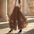 thumbnail image 4 of WCJM Women's High Waist Ruffled Chiffon Pants Wide Leg Spring Summer Casual Flowy Dance Trousers Casual Pants for Women, 4 of 4