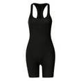 thumbnail image 4 of lmcalzta Womens Workout Seamelss Jumpsuit Yoga Ribbed Bodycon One Piece Square Neck Tank Top Romper, 4 of 8