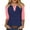 Navy -OA03, variant on Lumtrix Women's Casual 3/4 Sleeve T Shirts Button Down V Neck Tunic Blouses Color Block Basic Tee Tops Loose fit Summer Shirt Black M