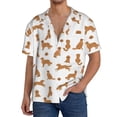 thumbnail image 3 of Xecao offers the Labrador Retriever Dog for Men's Casual Short-sleeved Shirt, a button-up collared shirt with a pocket, perfect for beach vacations and yacht travel in the Medium size., 3 of 7