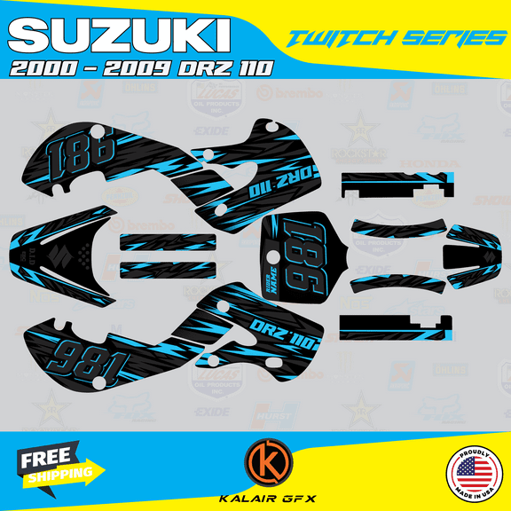 Kalair GFX Graphics Kit for Suzuki DRZ110 (2002-2009) Twitch Series