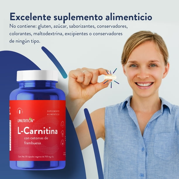 L-CARNITINA LIV NUTRITION Cetonas de Frambuesa Frasco CON 30 Cpsulas  Veganas | Bodega Aurrera en lnea