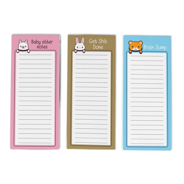 Inkdotpot Lot de 3 Blocs-Notes Magnétiques pour Réfrigérateur (50 Feuilles Chacun)