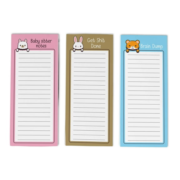 Inkdotpot Pack of 3 Magnetic Fridge To-Do List Notepads- Magnetic Memo Pads For Refrigerator-(50 Sheets Each)-NY