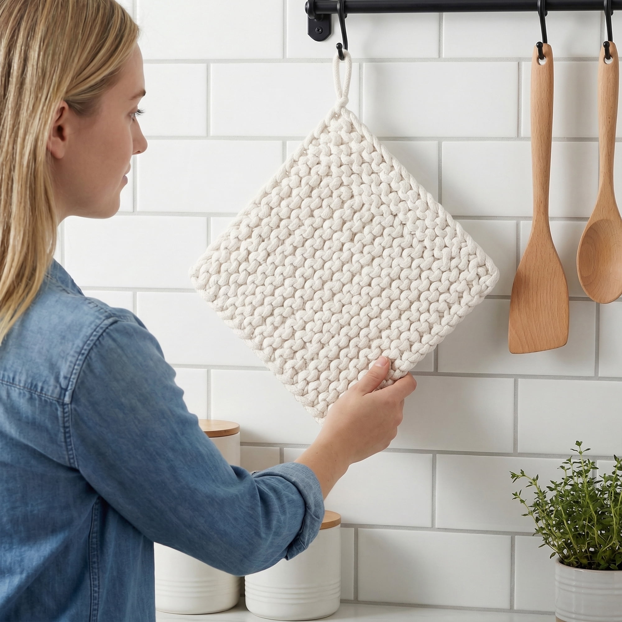Unique Bargains Heat Resistant Pot Holders and Non-Slip Hot Pads Beige 1Pcs