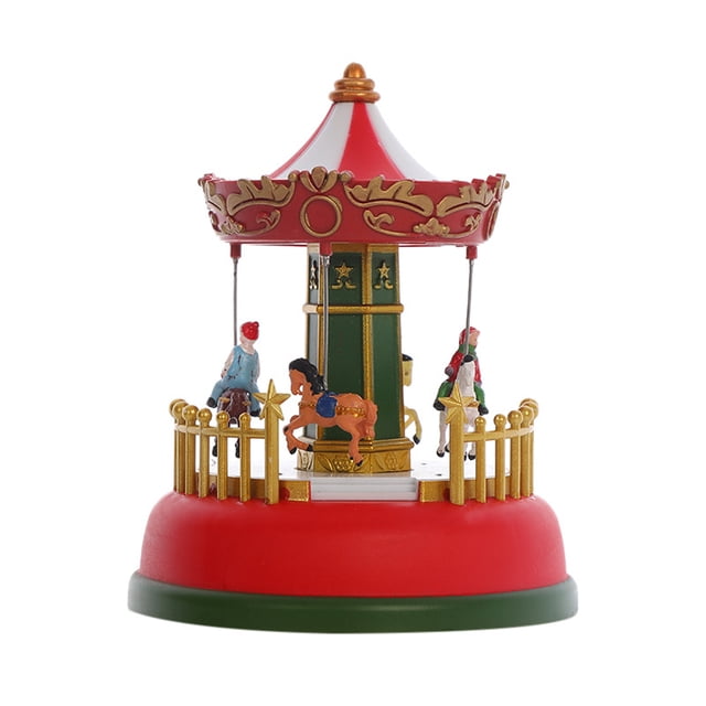 Música De Navidad Carrusel Giratorio Noria Caja De Música Led Luz Luminosa Regalo Musical Para Niños Niñas Cumpleaños De Navidad Eigraketly HA046751-02
