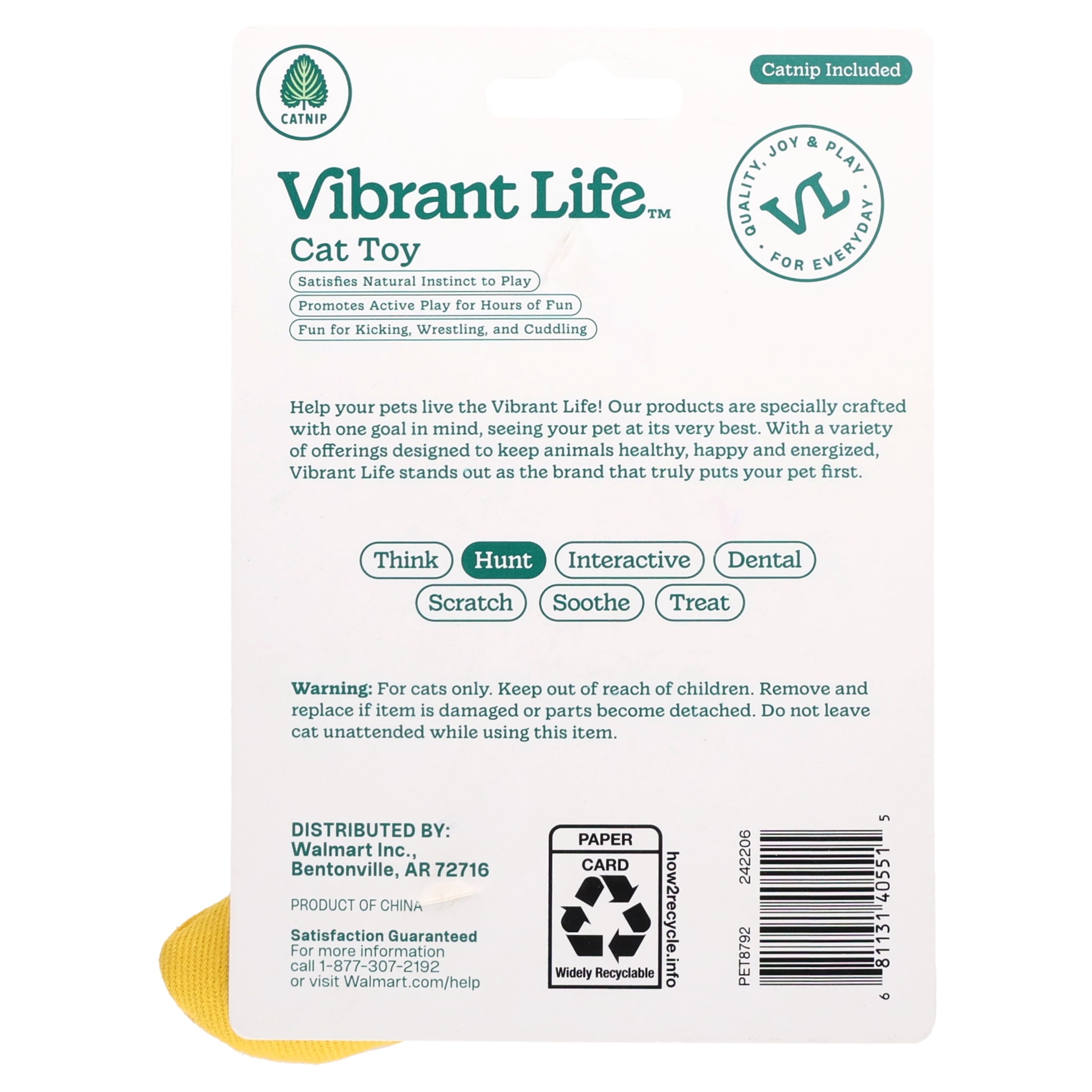 Vibrant Life Catnip Banana Cat Toy