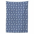 thumbnail image 2 of Floral Tablecloth, Traditional Chinese Porcelain Motif Inspired Flower Design, Rectangle Satin Table Cover Accent for Dining Room and Kitchen, 60" X 84", Cobalt Blue Night Blue, by Ambesonne, 2 of 2