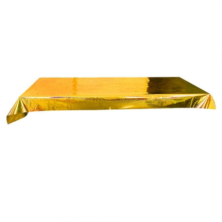 

Naioewe Adult Party Favors Foil Wavy Striped Tablecloth Party Holiday Tablecloth Tabletop Decoration Cloth
