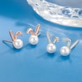 thumbnail image 4 of Rabbit Earrings For Women With Diamond Imitation Pearls Bunny Earrings Birthday Gift, 4 of 4
