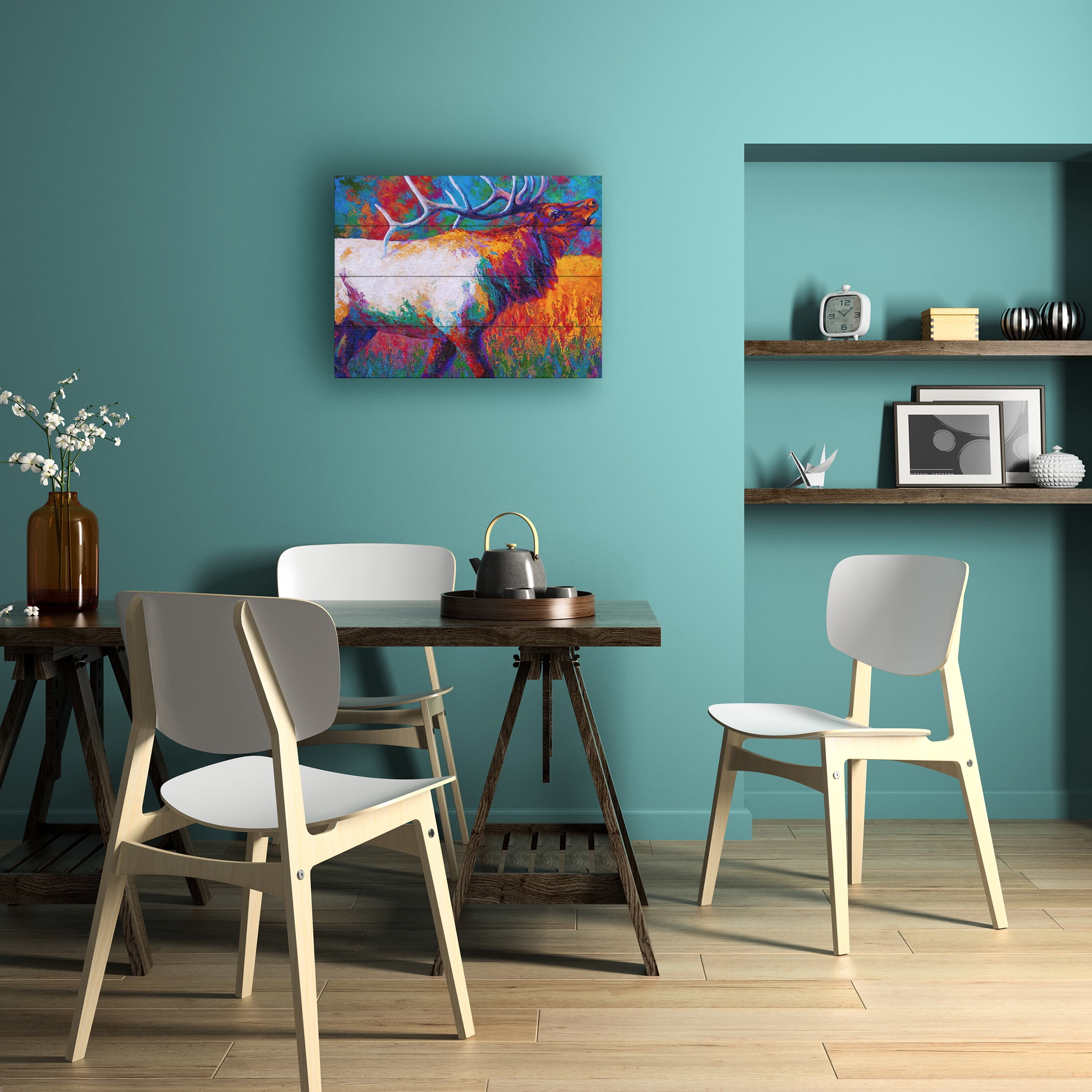 Marion Rose 'Chorus Elk' Wood Slat Art