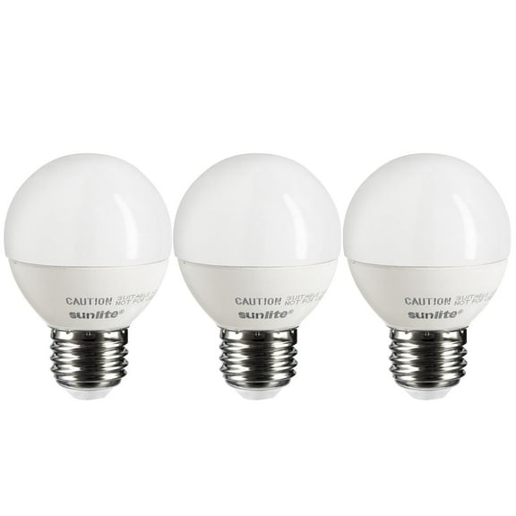 Sunlite LED G16 Globe 7W (60W Equivalent) Light Bulb Medium (E26) Base, Warm White 3 Pack
