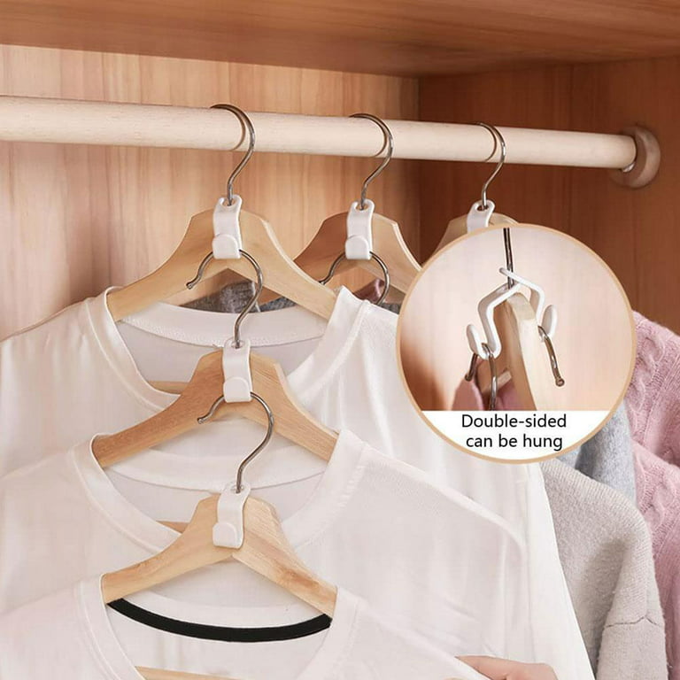 50pcs Transparent Hanger Connection Hook Can Be Superimposed  Multi-functional Clothes Hook Household Wardrobe Storage Space Hanger L3I3