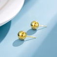 thumbnail image 4 of BUDALGA Ball Stud Earrings Bead Round Earrings White/Yellow Gold Plated Fashion Jewelry Gift for Women Mom, Ball Diameter 10mm, 4 of 8