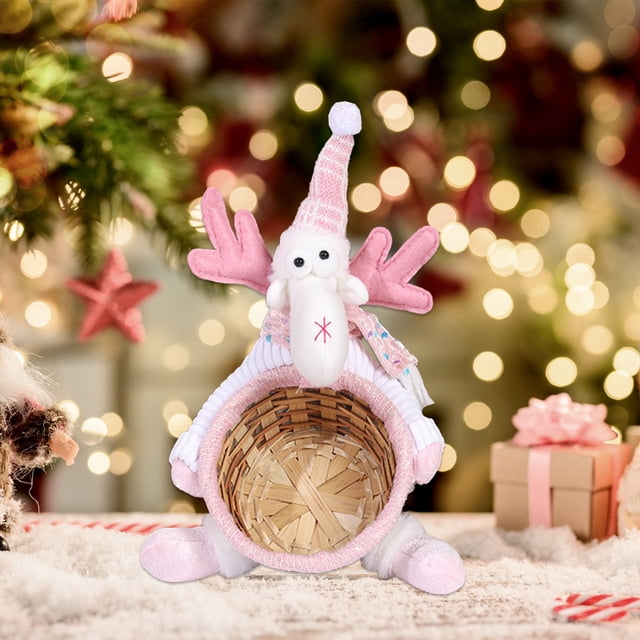 Cesta de Muñecas Navideñas, Cesta de Frutas y Dulces de Papá Noel, Suministros de Decoración, Cesta Navideña