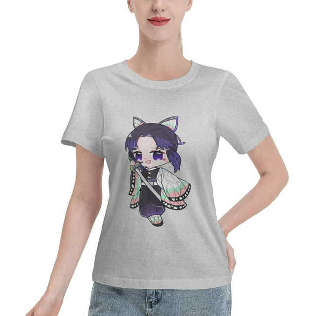 T-Shirt Basique à Manches Courtes pour Femmes Demon Slayer Ninja Papillon
