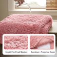thumbnail image 2 of Pet Blankets Waterproof Fluffy Fleece Blanket Cat Dog Blankets Liquid Pee Proof Throw Blanket Reversible Furniture Protector Cover Washable for Couches Beds Sofa 57"x40" Pink, 2 of 8