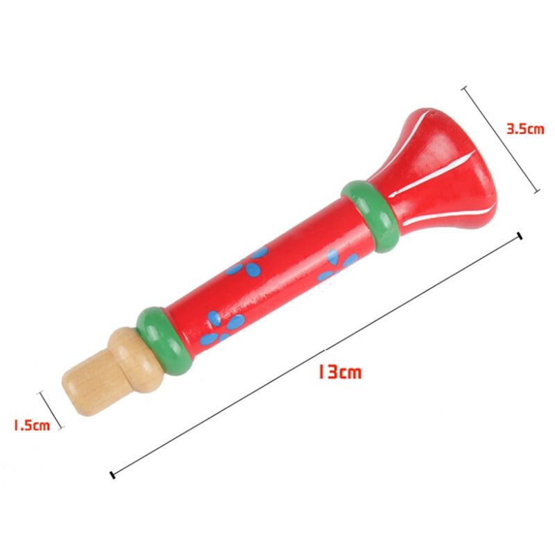 Kids Wooden Horn Whistle Musical Toys Gift Colorful Children Music Study T nOIZ