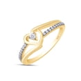 thumbnail image 2 of 1/10 CT Round Cut Natural White Diamond Bypass Heart Ring For Women In 14K Yellow Gold Plated 925 Sterling Silver (Color: I-J, Clarity: I2-I3, 0.10 Cttw) -8.5, 2 of 5