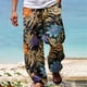 thumbnail image 2 of Pantalones casuales de playa Cagnkofi para hombre, holgados, rectos y con cordón, estampados, 2 of 5