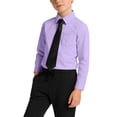 thumbnail image 2 of CCRFTGI Girls Boys Polo Shirt Button Down Collared Casual Spring Summer Dress Shirt for Kids Classic Size 7 Oxford Quick Dry Long Sleeve School Shirt Purple 3-4 Years, 2 of 8