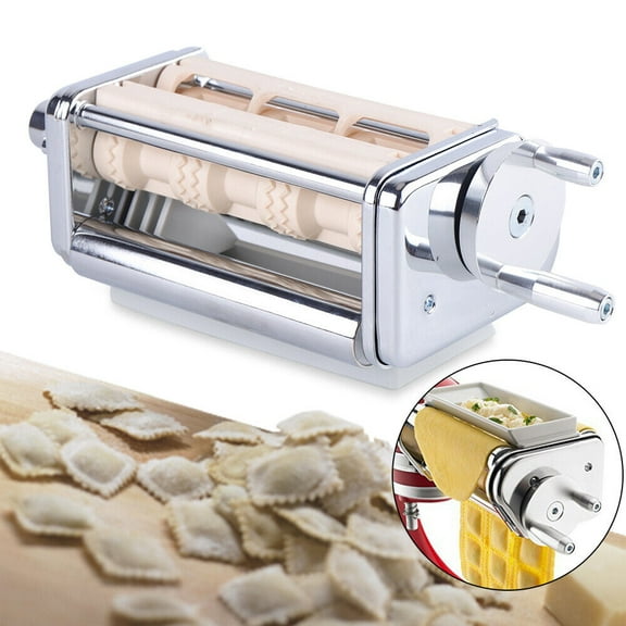 Kitchen Stand Mixer Ravioli Maker Attachment, Stainless Steel, Includes Filling Scoop, Easy to Use for Homemade Fresh Ravioli