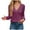 Purple, variant on ATOYSOY Casual Cotton Linen Loose Shirts for Women Outwear Fall Solid Color Tops Trendy Deep V Neck Pullovers Long Sleeve Tees Black L