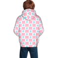 thumbnail image 3 of Bingfone Checkerboard With Snowflake Pattern Youth Classic Hoodies Soft Hooded Pullover Sweatshirts for Girls and Boys, 3 of 6