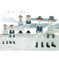 thumbnail image 4 of Miniaturas Estatuas de toda la familia Diseño Estilo marino Estatuilla de madera Artes decorativas Hogar Oficina Coche Adorno Regalo para amigos Novia 4 piezas Sentado, 4 of 5