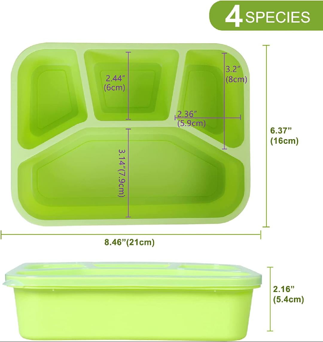Ylebs 4 Pack Bento Box Lunch Containers,Reusable 4 Compartment Food Meal  Prep Containers for Work an…See more Ylebs 4 Pack Bento Box Lunch