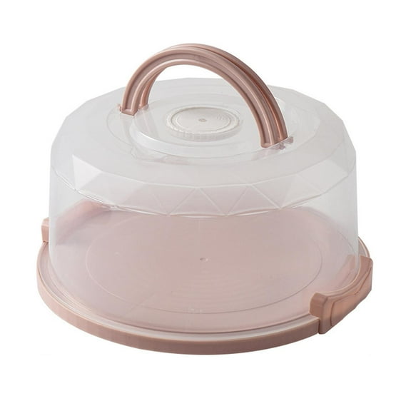 TISHITA 8" Cake Carrier, Cupcake Container Cake Stand Multipurpose Cake Transport Container for Cupcake Picnic Camping Fruits Dishes Pink