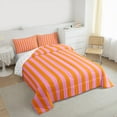 thumbnail image 3 of Feelyou Orange Pink Striped Full Size Comforter Sets for Kids, Abstract Ombre Bedding Comforter Set, Modern Fashion Reversible Bedding Sets, Breathable Home Decor, 3pcs, 3 of 8