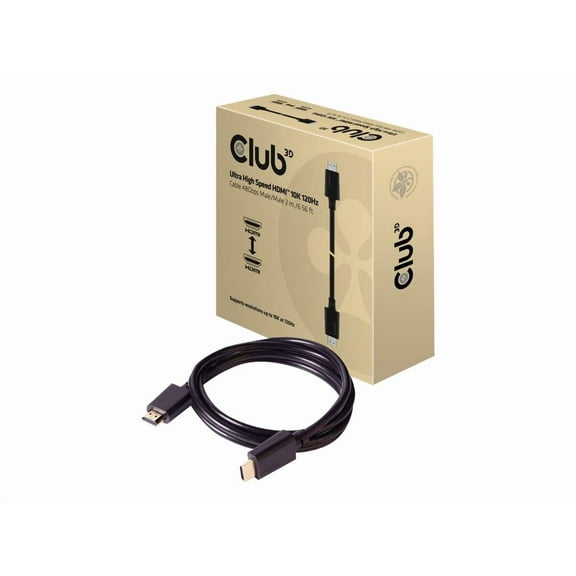 Club3D CAC-1372 Ultra High Speed HDMI 2.1 Cable 10K 120Hz 2M/6.56 Feet Black, Male-Male