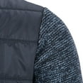thumbnail image 4 of SWSMCLT Men's Winter Quilted Puff Jackets Thermal Warm Slim Fit Long Sleeve Knit Cardigan Sweaters Patchwork Fleece Lined Jacket Soft Zip Up Thick Business Casual Outerwear Blue 36, 4 of 5