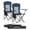 Harbor Blue, variant on Camping Chairs, Outdoor Chairs Set of 2, Foldable Sports Chairs, High Back, Adjustable Armrests, Drink Holder, Weight Capacity 330 lb, Garden Backyard,Blue