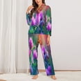 thumbnail image 2 of Lsque Wild flowers of clover and butterfly Pattern Long Sleeve Pajama Set for Women - Soft 2-Piece Sleepwear and Loungewear Set with Pockets, Comfy Nightwear-XX-Large, 2 of 7