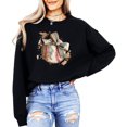 thumbnail image 3 of Ink-Printed Image Not Actual Fabric Camo Coquette Bow Baseball Sweatshirt for Women & Youth Black Sweatshirt Adult Large, 3 of 8