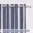 thumbnail image 2 of DriftAway Chris Vertical Striped Pattern Linen Textured Lined Thermal Insulated Blackout and Room Darkening Grommet Window Curtains for Farmhouse Printed 2 Panels, 52" x 84", Ivory Dark Blue, 2 of 8
