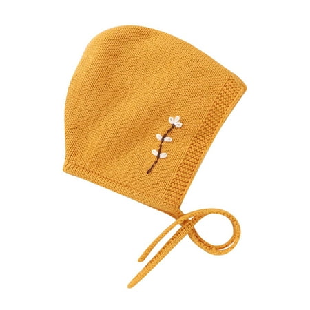 

BrilliantMe Newborn Baby Boys Girls Knit Floral Warm Beanie Cap Baby Winter Bonnet with Chin Strap