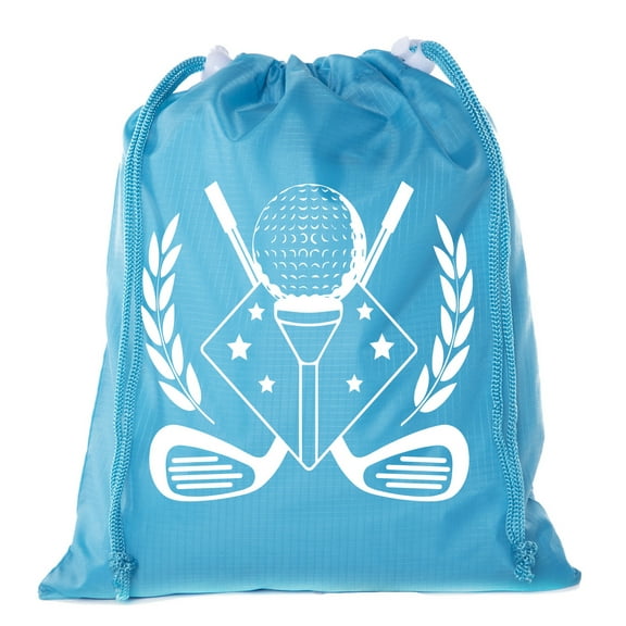 Mato & Hash Mini Drawstring Golf Bags | Golf Favor Bags for Leagues Acid Blue