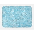 thumbnail image 1 of Blue and White Bath Mat, Abstract Swirls Ocean Sea Inspired Pattern in Modern Hand Drawn Style, Non-Slip Plush Mat Bathroom Kitchen Laundry Room Decor, 29.5 X 17.5 Inches, Blue and White, Ambesonne, 1 of 2