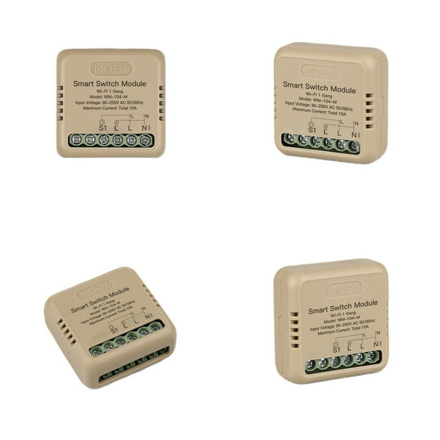 Tignapoo Compact WiFi Smart Switch Module for Home Automation - 1-Way/2-Way Control, Alexa & Google Home Compatible, Remote & Timer Functionality, 10A Capacity, Mini Design (WM-104B-M)