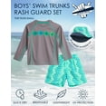 thumbnail image 2 of Boys' Rash Guard Set - UPF 50+ Rash Guard Swim Shirt, Bathing Suit, Bucket Hat - Swimwear (2T-7), 2 of 7