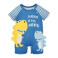 thumbnail image 1 of Peleles de manga corta de verano para bebé recién nacido, monos de gateo, transpirables con ropa con estampado de dinosaurio para uso diario de fiesta 9 a 12 meses, 1 of 9