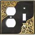 thumbnail image 4 of Metal Light Switch Plate Cover Black Teal French Victorian Frame FRA008, 4 of 13