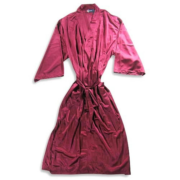 Knothe Mens Nylon Wrap Style Bathrobe - One Size Fits Most 42147-onesize (Burgundy)