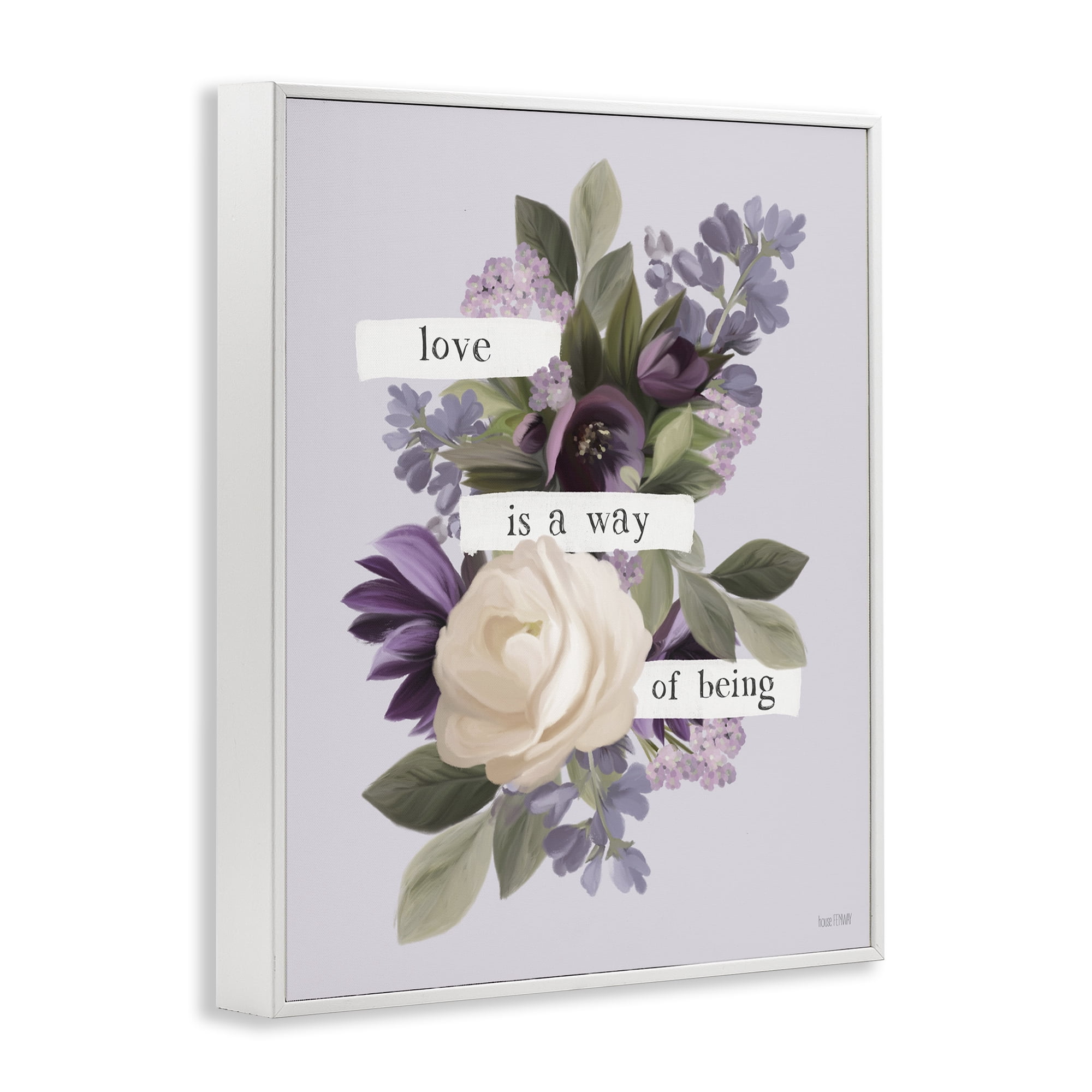 Stupell Industries Love Is Way Of Being Botanical & Floral Painting White Framed Art Print Wall Art, 24 x 30